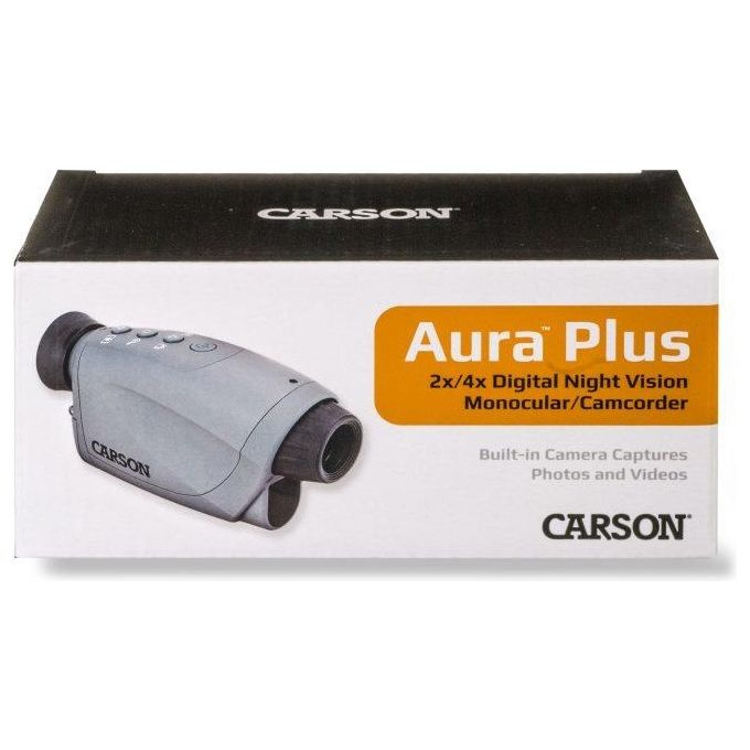 Carson NV-250 Aura Plus Monoculare Digitale con Visione Notturna 120 m Risoluzione 640 x 480 Pixel Zoom Digitale 2x Ingrandimento 4x Scheda MicroSD 32 GB Batterie AAA 3 Pezzi colore Nero Grigio