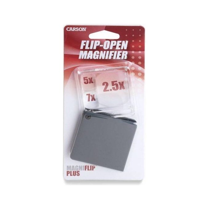 Carson MagniFlip Plus Lente d'Ingrandimento con Custodia Protettiva Nero