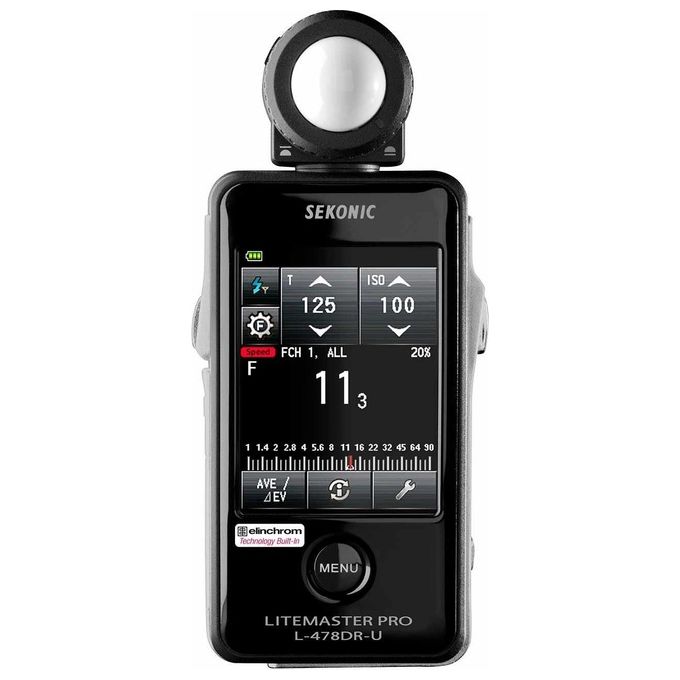 Sekonic L-478DR EL Litemaster Pro Esposimetro Digitale con Touchscreen LCD 2.7'' e Modulo Radio Elinchrom Skyport colore Nero
