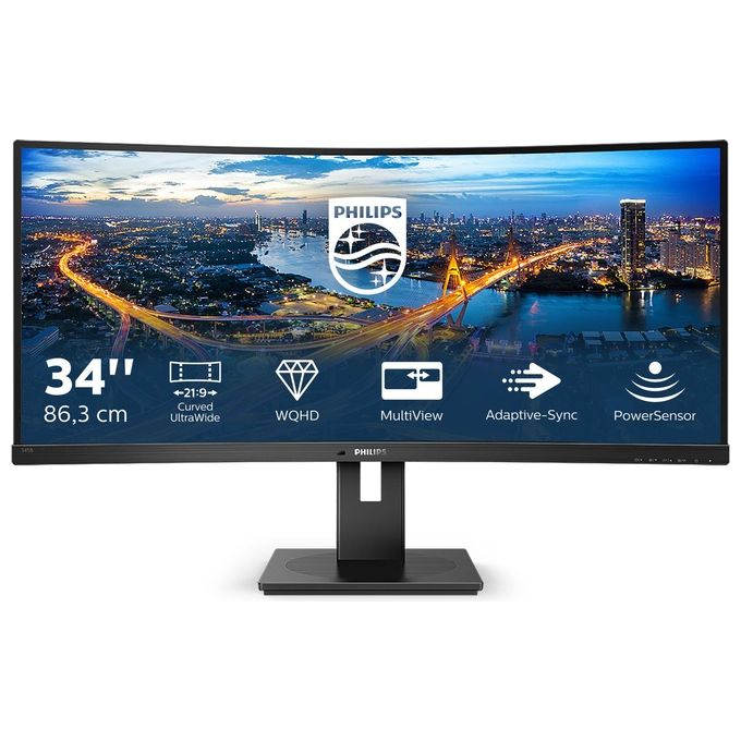 Philips 345B1C-00 B Line Monitor Curvo 34'' WQHD 3440x1440 VA 100Hz 4ms USB Hub Altoparlanti colore Nero