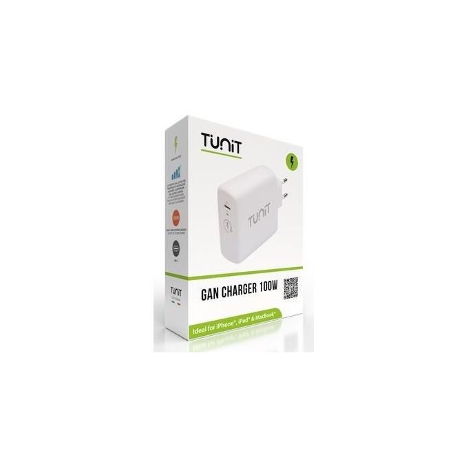 TUNIT TTWCPD100 Caricabatterie Universale Auto 100W USB-C Power Delivery Bianco