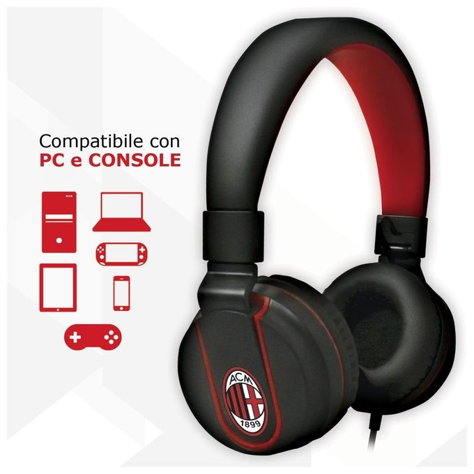 Techmade TM-IP952-MIL Cuffie Multimediali Ufficiali Ac Milan