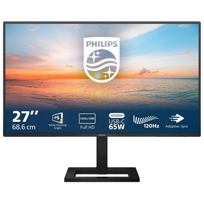 Philips 27E1N1300AE-00 Serie 1000 Monitor PC 27'' IPS Full HD 1920x1080 100Hz USB-C 65W Hub USB 3.2 Altoparlanti VESA colore Nero