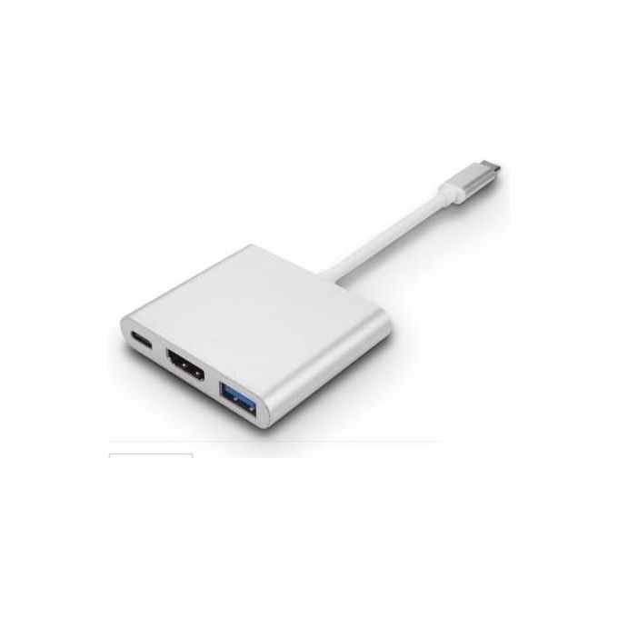 Nilox NLX-TC-HDMIUSBT Mini Docking Station Universale 4K HDMI USB-C Alluminio colore Argento
