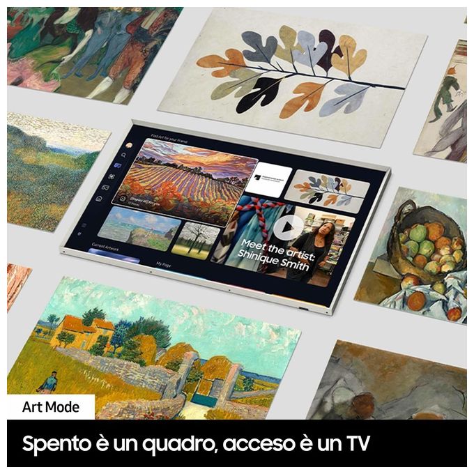 Samsung QE65LS03DAUXZT The Frame Smart TV QLED 4K 65'' Matte Display Quantum 4K Dolby Atmos Art Mode colore Nero