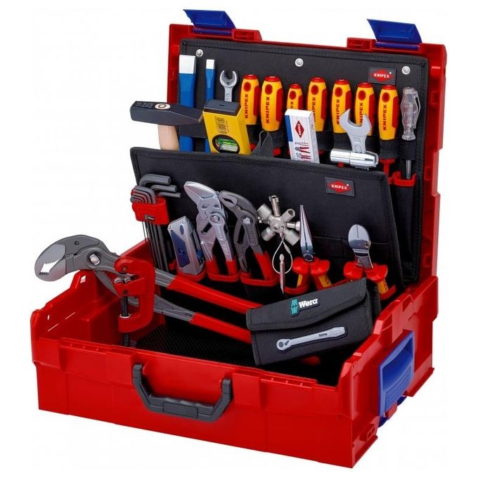 Knipex 00 21 19 LB S L-BOXX Set di Strumenti Meccanici 52 Pezzi in Acciaio Cromo-Vanadio e ABS Resistente agli Urti colore Rosso