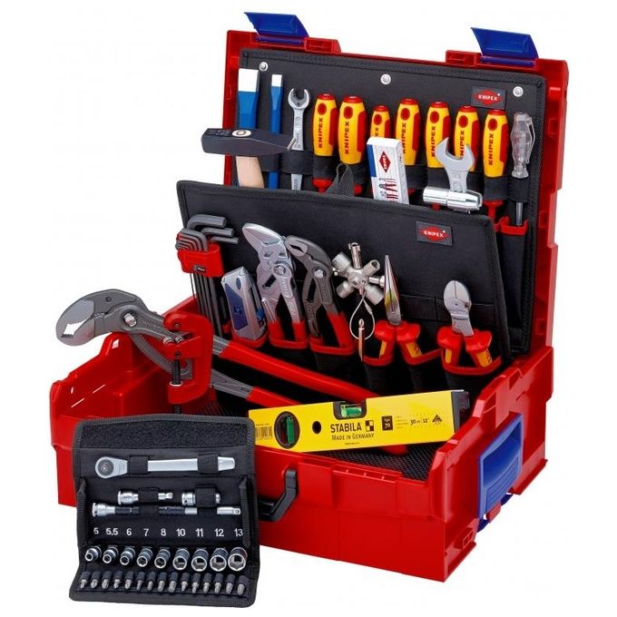 Knipex 00 21 19 LB S L-BOXX Set di Strumenti Meccanici 52 Pezzi in Acciaio Cromo-Vanadio e ABS Resistente agli Urti colore Rosso