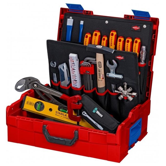 Knipex 00 21 19 LB S L-BOXX Set di Strumenti Meccanici 52 Pezzi in Acciaio Cromo-Vanadio e ABS Resistente agli Urti colore Rosso