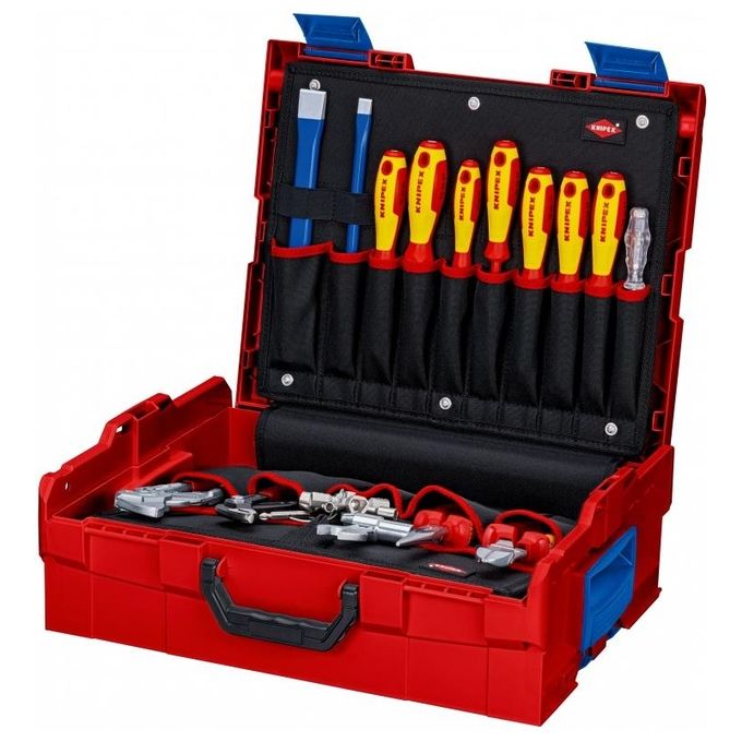 Knipex 00 21 19 LB S L-BOXX Set di Strumenti Meccanici 52 Pezzi in Acciaio Cromo-Vanadio e ABS Resistente agli Urti colore Rosso