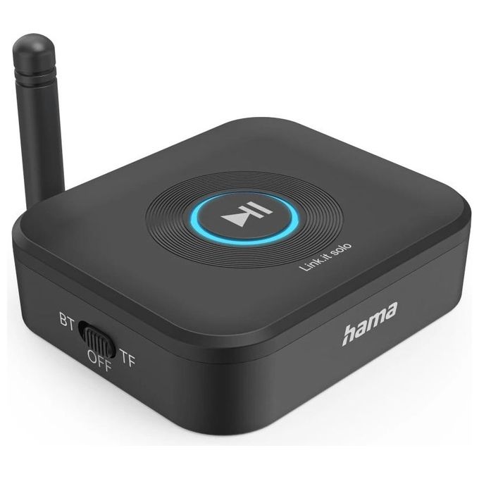 Hama 00205321 Link.it Solo RX Ricevitore Audio Bluetooth 5.3 Jack 3.5 mm Slot MicroSD 64 GB 2 Dispositivi Portata 50 m colore Nero