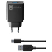 Cellular Line Kit Caricabatterie da Viaggio 10W Usb-C Nero
