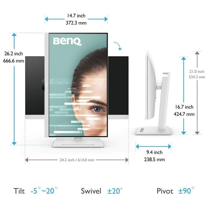 BenQ GW2790QT Monitor PC 27'' IPS Quad HD 2560x1440 75Hz 5ms USB-C Hub USB Altoparlanti colore Bianco