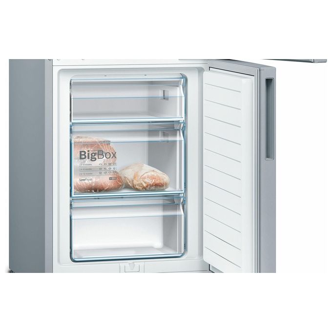Bosch KGV39VLEAS Serie 4 Frigorifero Combinato 343 L 201 cm Classe E 39 dB Low Frost VitaFresh colore Acciaio Inox
