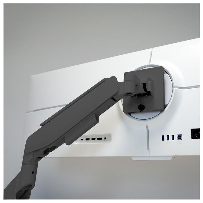 LC-Power LC-EQ-A49B Supporto da Tavolo per TV e Monitor Fino a 49 Pollici Regolabile in Altezza Inclinazione Rotazione 360° VESA 75x75 100x100 mm colore Nero