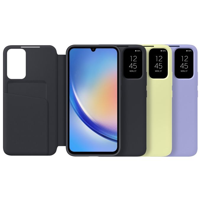 Samsung EF-ZA346CBEGWW Smart View Wallet Cover Custodia Libro per Galaxy A34 5G Porta Carte Finestra Notifiche colore Nero