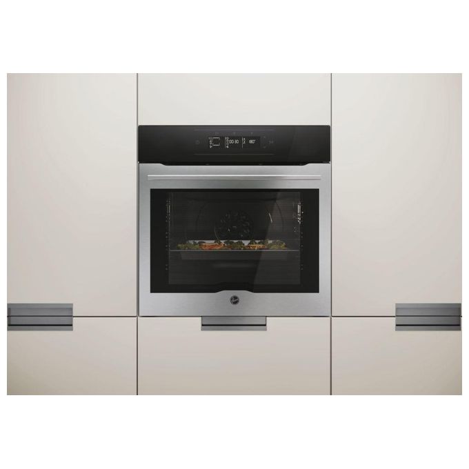 Hoover HOC5B747INWF H-OVEN 500 Forno da incasso multifunzione 70 L Classe A+ con pulizia pirolitica grill ventilato e connettivita' Wi-Fi Bluetooth (59.5x59.5x56.8 cm) colore Acciaio inox