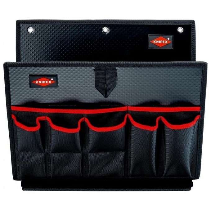 KNIPEX 00 21 19 LB Pannello portautensili per KNIPEX L-BOXX in poliestere resistente con 17 tasche e 17 asole elastiche colore Nero