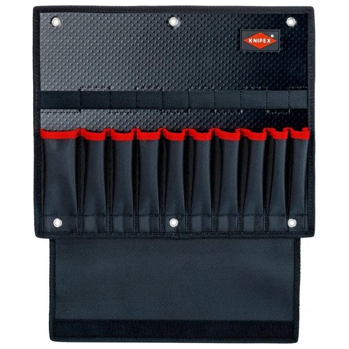 KNIPEX 00 21 19 LB Pannello portautensili per KNIPEX L-BOXX in poliestere resistente con 17 tasche e 17 asole elastiche colore Nero