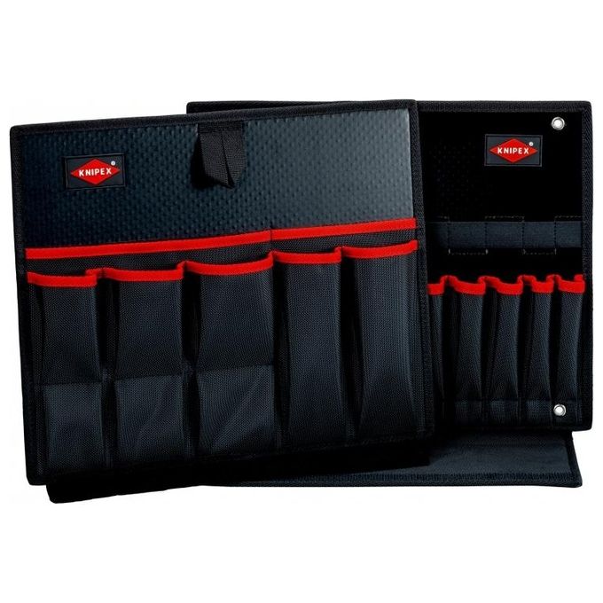 KNIPEX 00 21 19 LB Pannello portautensili per KNIPEX L-BOXX in poliestere resistente con 17 tasche e 17 asole elastiche colore Nero