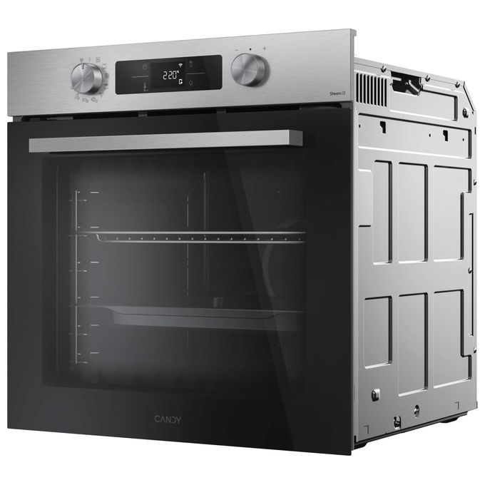 CANDY CA6 N5B3EYTX Bake 800 Forno da incasso elettrico multifunzione 78 L Classe A++ con cottura a vapore Wi-Fi (59.5x59.5x56.8 cm) colore Nero Acciaio Inox