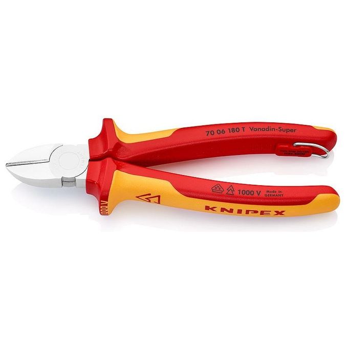 Knipex Tronchese Laterale con Anello di Fissaggio 180mm