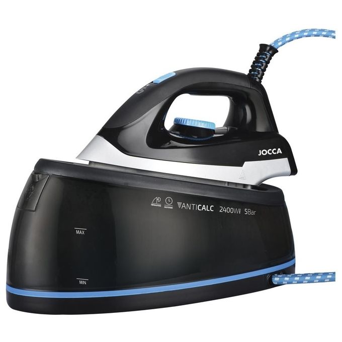 Jocca 2129 – Ferro da Stiro a Caldaia 2400W, Serbatoio 2L, Piastra Ceramica, Vapore 5 bar, Stiratura Verticale, colore Nero