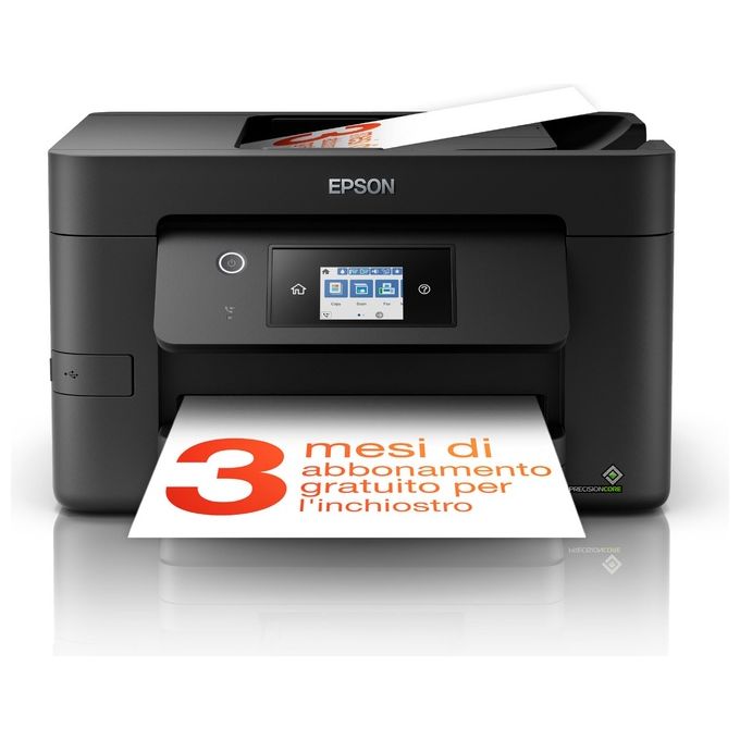Epson WF-3825DWF WorkForce Pro Stampante Multifunzione Inkjet A4 21 ppm WiFi Direct ADF Touchscreen 6.8 cm colore Nero