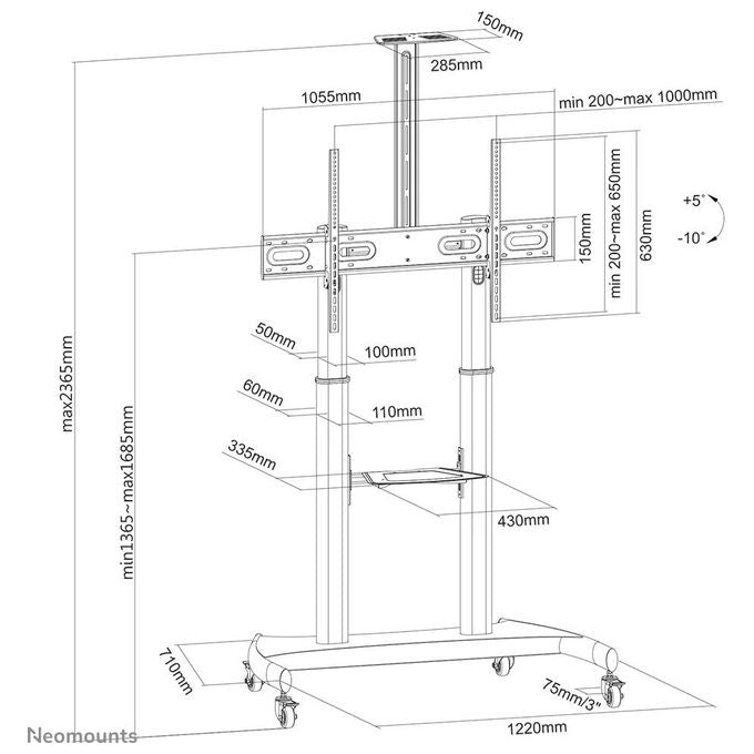 NewStar PLASMA-M1950E Supporto per pannello al plasma nero dimensione schermo: 60-100'' supporto a pavimento