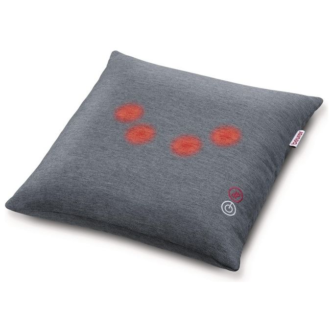 Beurer 64413 Cuscino massaggiante shiatsu con 4 testine rotanti funzione calore spegnimento automatico dopo 15 min colore Grigio