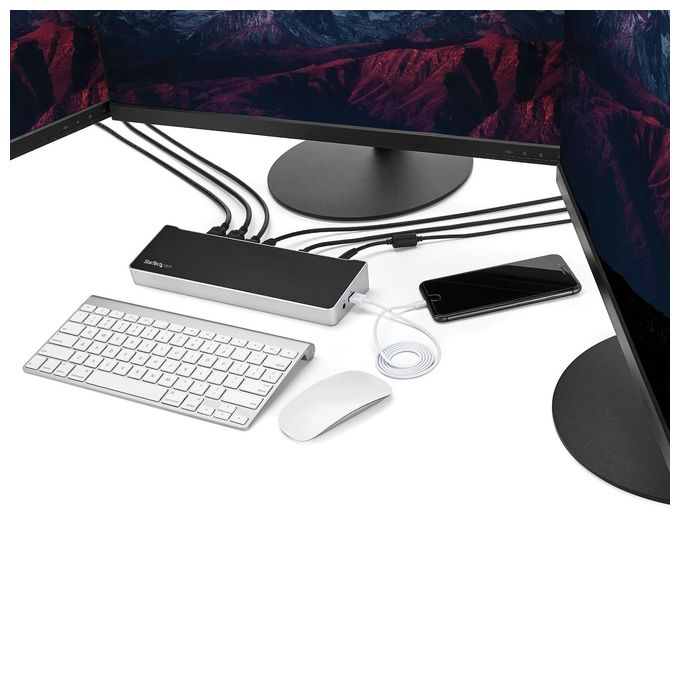 Startech Dock per Triplo Monitor 4k Usb-c con 5x Porte Usb 3.0