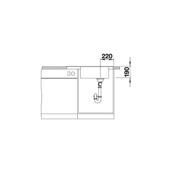 Blanco 1518743 Serie Elon Xl 6 S Lavello Tartufo da Incasso Sopratop Gocciolatoio Reversibile 1 Vasca  78x50cm