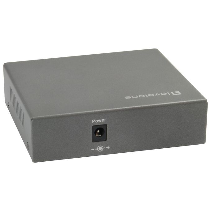 LevelOne GEP-0523 Switch di rete Gigabit 5 porte PoE 4 porte PoE+ 60W 10 Gbps 8000 voci MAC colore Nero