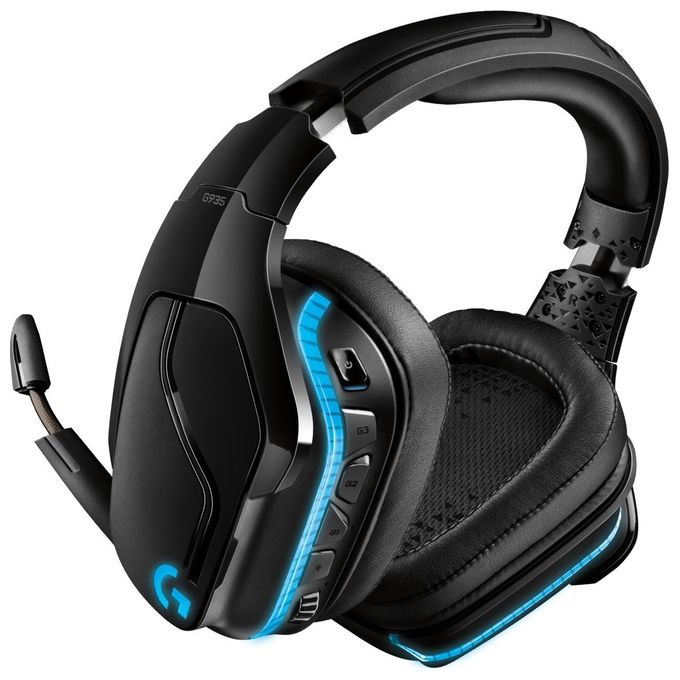 Logitech G935 Cuffie con Microfono per Gaming Audio Surround 7.1 Wireless Driver Pro-G 50mm Lyghtsync RGB Nero