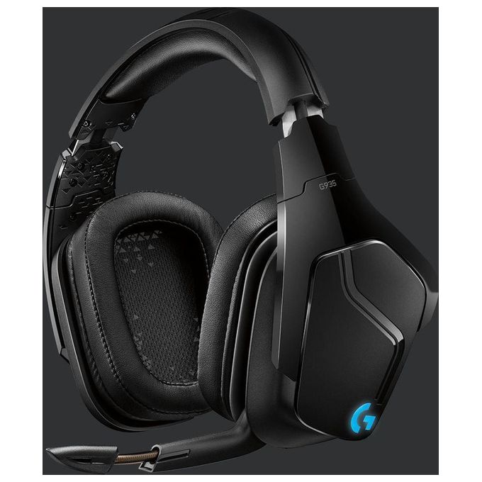 Logitech G935 Cuffie con Microfono per Gaming Audio Surround 7.1 Wireless Driver Pro-G 50mm Lyghtsync RGB Nero