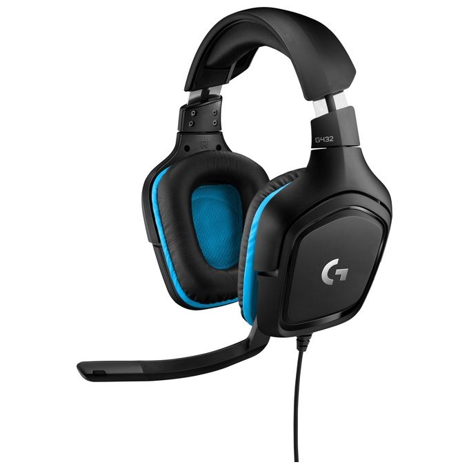Logitech Gaming Headset G432 Cuffia a Padiglione con Microfono Canale 7.1 Cablato Usb Jack 3,5mm Nero