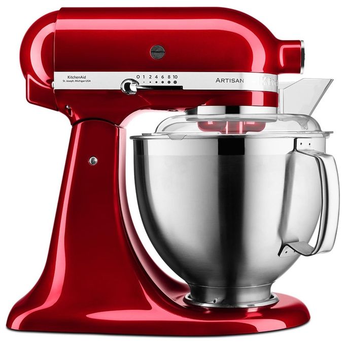 KitchenAid 5KSM185PSECA Artisan Robot da Cucina 4.8 L 300 W 10 Velocita' Acciaio Inox colore Rosso Liebesapfel