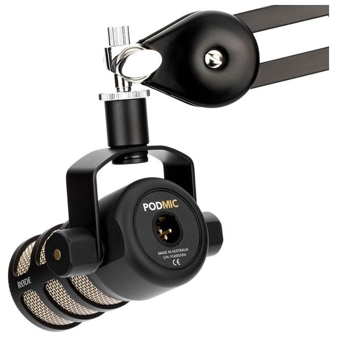 RØDE PODMIC PodMic Microfono Dinamico Cardioide XLR per Podcast e Streaming colore Nero