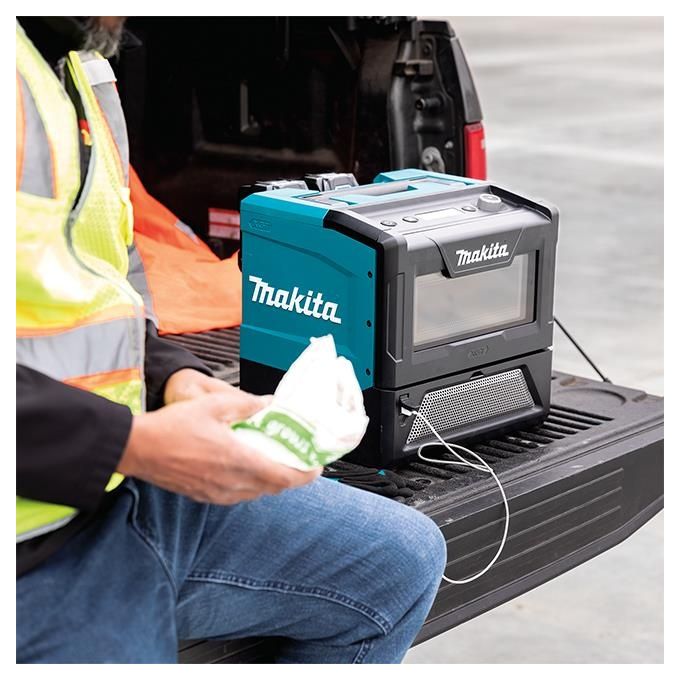 Makita MW001GZ Microonde Cordless 8 L 500 W con Display LED e Controllo Elettronico colore Nero Verde