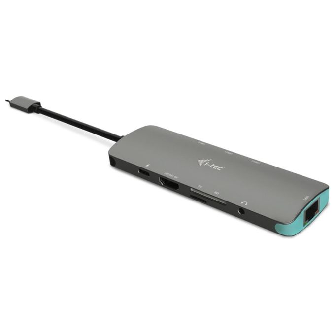 I-tec C31NANODOCKLANPD USB-C 4K Nano Docking Station HDMI 4K@60Hz Ethernet Gigabit 3x USB 3.2 Gen 1 Lettore SD-microSD Power Delivery 100W colore Argento