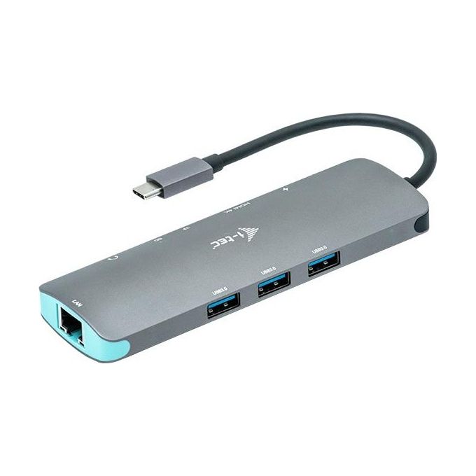 I-tec C31NANODOCKLANPD USB-C 4K Nano Docking Station HDMI 4K@60Hz Ethernet Gigabit 3x USB 3.2 Gen 1 Lettore SD-microSD Power Delivery 100W colore Argento
