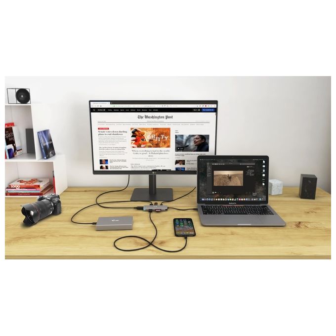 I-tec C31NANODOCKPD USB-C Metal Nano Dock 4K HDMI Power Delivery 100W 3x USB 3.1 1x SD 1x microSD colore Nero