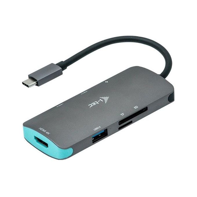 I-tec C31NANODOCKPD USB-C Metal Nano Dock 4K HDMI Power Delivery 100W 3x USB 3.1 1x SD 1x microSD colore Nero
