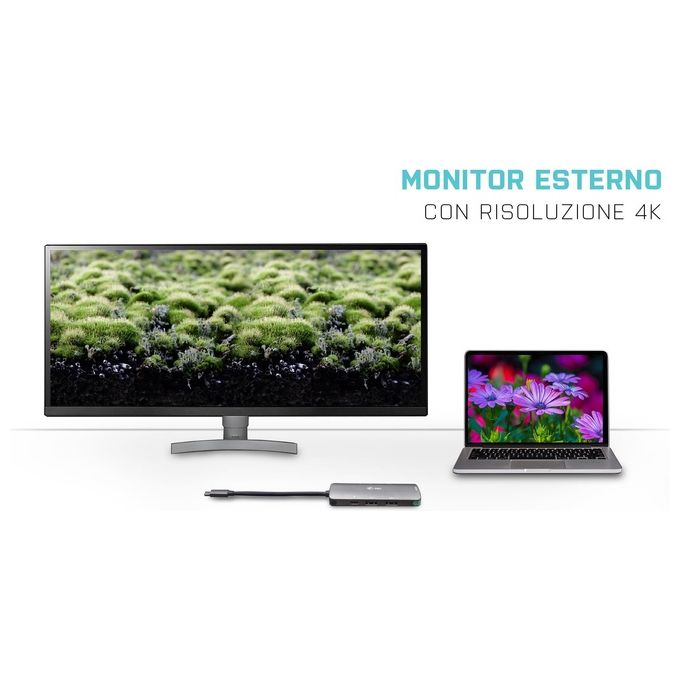 I-tec C31NANODOCKPD USB-C Metal Nano Dock 4K HDMI Power Delivery 100W 3x USB 3.1 1x SD 1x microSD colore Nero