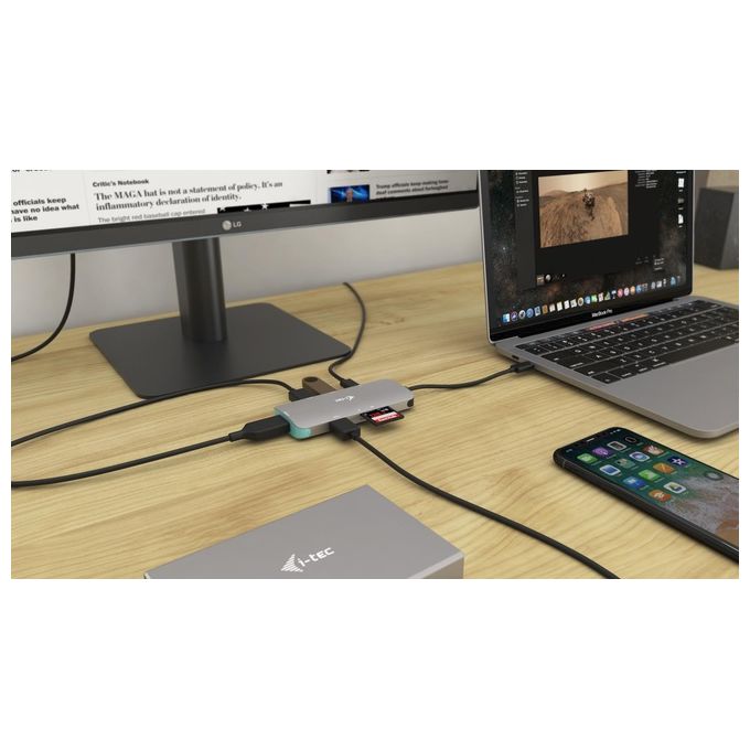 I-tec C31NANODOCKPD USB-C Metal Nano Dock 4K HDMI Power Delivery 100W 3x USB 3.1 1x SD 1x microSD colore Nero