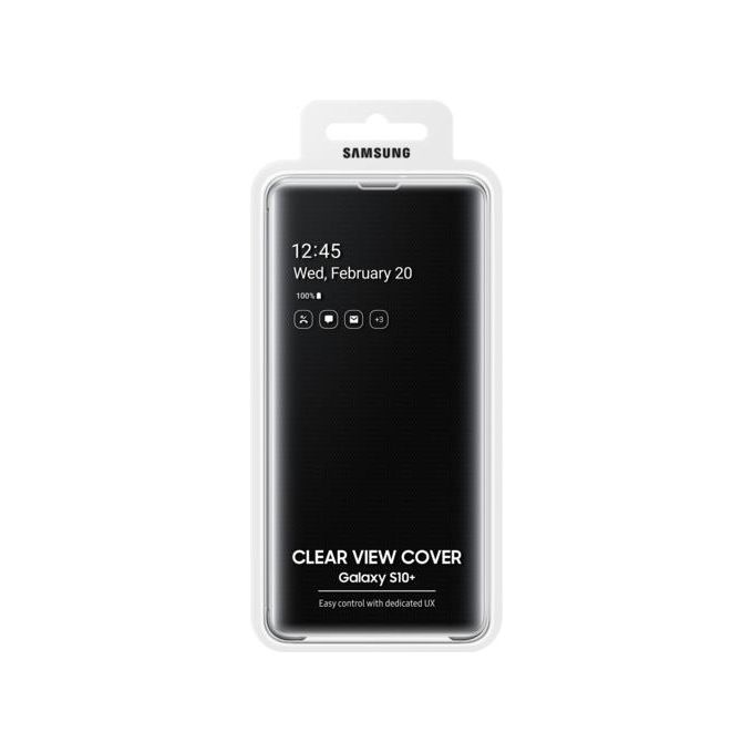 Samsung EF-ZG975 Clear View Cover per Galaxy S10+ Nero