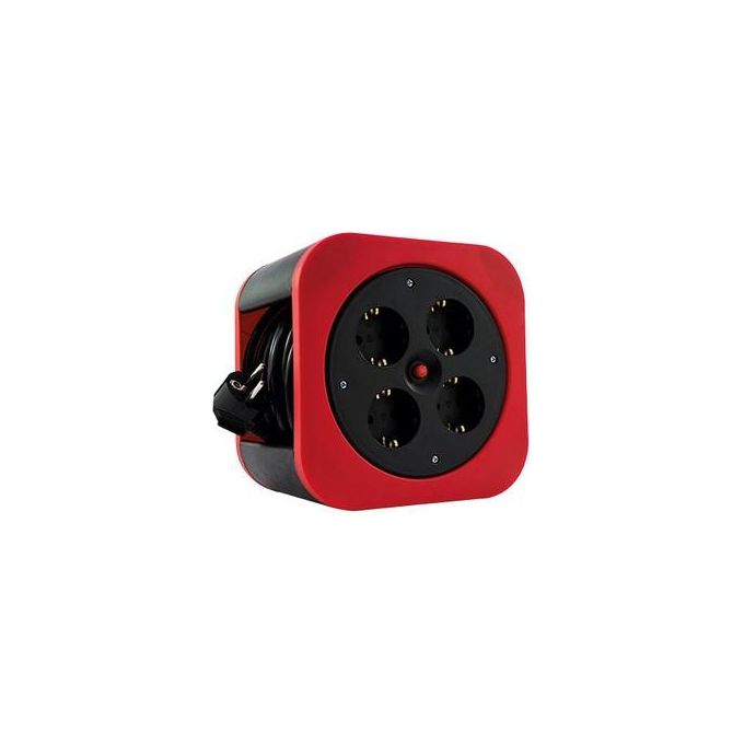 REV 0010012600 Kabelbox S Multipresa 4 Prese Schuko 10 m H05VV-F 3G1 5 mm² Protezione Surriscaldamento colore Rosso