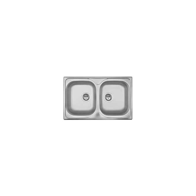 Apell OH792IPC Serie Oceano Lavello Inox Prelucido da Incasso 2 Vasche 79x50 cm