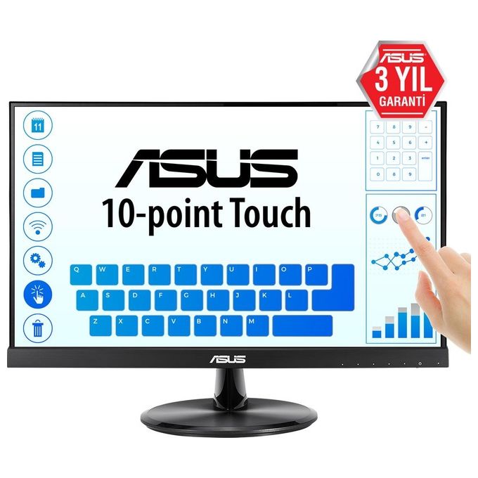 ASUS Monitor 21.5'' LED IPS Touch Screen VT229H 1920x1080 Full HD Tempo di Risposta 5 ms