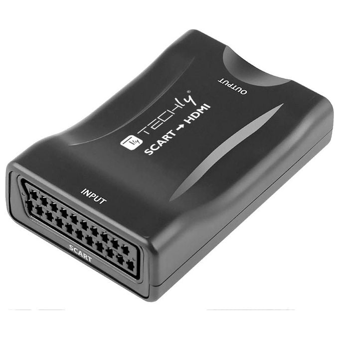 Techly IDATA SCART-HDMI3 Convertitore Video da SCART a HDMI Plug and Play 1080p 720p colore Nero