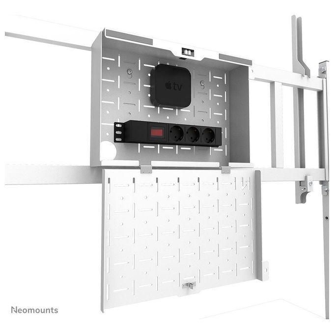 Neomounts FL50-575WH1 Carrello TV Mobile Altezza Regolabile 129-139 cm Capacita' 125 Kg VESA 100x100-1100x600 mm colore Bianco
